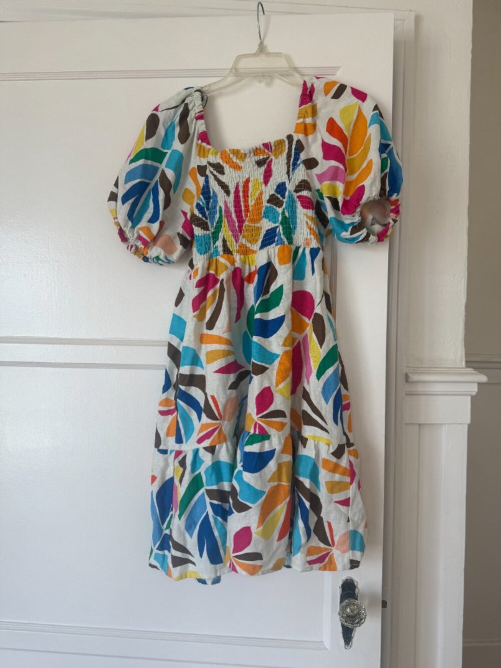 Tabitha Brown x Target Linen Blend Puff Dress - Rainbow Botanical Print - Picture 6 of 9